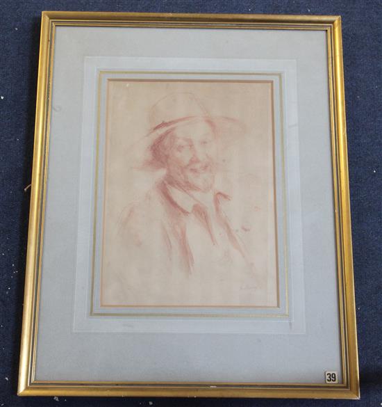 Albert de Belleroche (1864-1944) Portrait of the artists father, Paris 1909, catalogue number 470, from an edition of 10 11 x 8in.